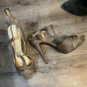 Jessica Simpson glitter heels. Size 8.5.